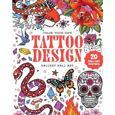 Tattoo Design: Coloring Book - (Gallery Wall Art) (Paperback)