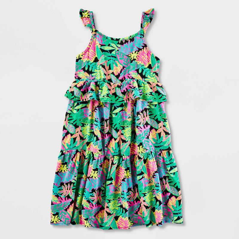 Girls&#39; Adaptive Tropical Floral Dress - Cat &#38; Jack&#8482;, 1 of 7
