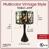 Amora Lighting Tiffany Style 2 Light Vines and Leaves Drum Table Lamp 21" Tall - 2 of 4