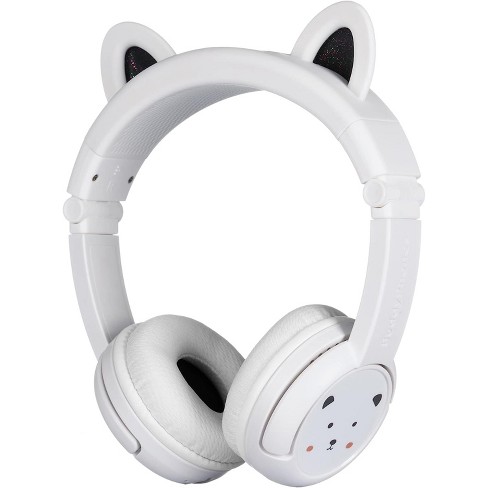 For Cat Earbuds for Kids, Wired Earbud & in-Ear Headphones Gift for School  Girls and Boys with Microphone and Lovely Earphones Storage Case(White) 