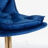 DSVIMOY Counter and Bar Stool Set of 2 Swivel Height Adjustable Velvet Bar Stools with Chrome Footrest for Dining Room, Blue, 24.01"*18.89"*18.11" - 4 of 4