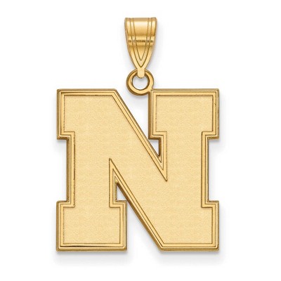 Black Bow Jewelry 10k Yellow Gold Nebraska Cornhuskers NCAA Large Pendant