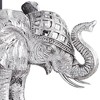 Dahlia Studios Hand Painted Silver Elephant Book-Ends 9 1/4" High - 3 of 4