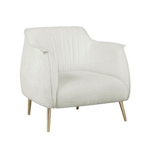 NicBex Faux Leather Accent Chair,Upholstered Living Room Chairs with Curved Backrest and Metal Legs,Cozy Armchair,Accent Chairs for Living Room - 1 of 4