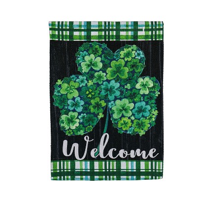 Shamrock Flowers House Textured Suede Flag