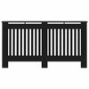 vidaXL Radiator Cover, Slatted Design Heater Cover Cabinet with Top Storage Shelf, Hide Cluttered Pipes, MDF, 59.8''x7.5''x32.1'', Black - 4 of 4