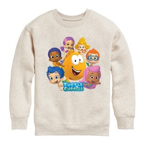 Boys' - Bubble Guppies - Mr. Grouper And Guppies Graphic Long Sleeve Fleece Sweatshirt - 1 of 4