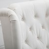 Okak Accent Chair Button-Tufted Living Room Chair with Upholstered Rounded Cushion High Wingback Armchair with Wood Legs for Lounge Bedroom - 4 of 4
