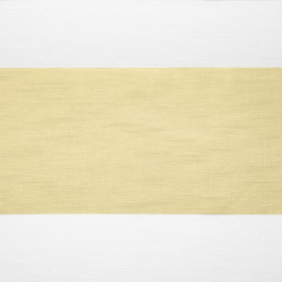 Yellow and White Striped Sheer Linen Rod Pocket Curtain Panels, 50" x 84"