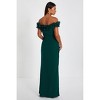 Scuba Crepe Ruffle Bardot Ruched Maxi Dress - 2 of 4