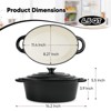 SEVOBAL Pots and Pans Oval Dutch Oven for Bread Baking, 4.5 Quart Non Stick Enameled Cast Iron Dutch Oven Pot with Lid, Black, 11.42"*8.07"*4.53" - 3 of 4