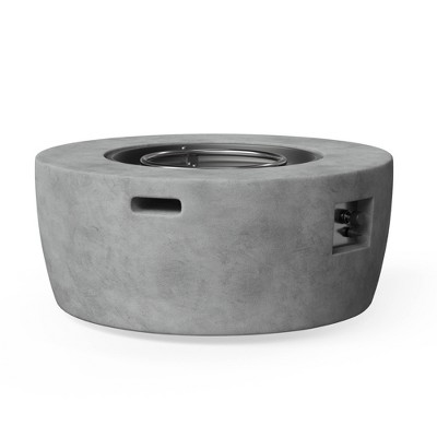 Gray 36" Round Concrete Propane Gas Fire Pit