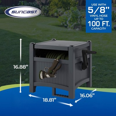 Cyberspace Grey Resin Manual Hand Crank Garden Hose Reel