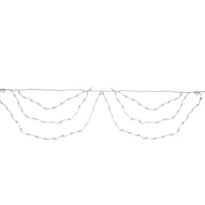 Brite Star 150ct Mini Swag Christmas Lights Clear - 7.5' White Wire