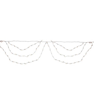 Brite Star 150ct Mini Swag Christmas Lights Clear - 7.5' White Wire