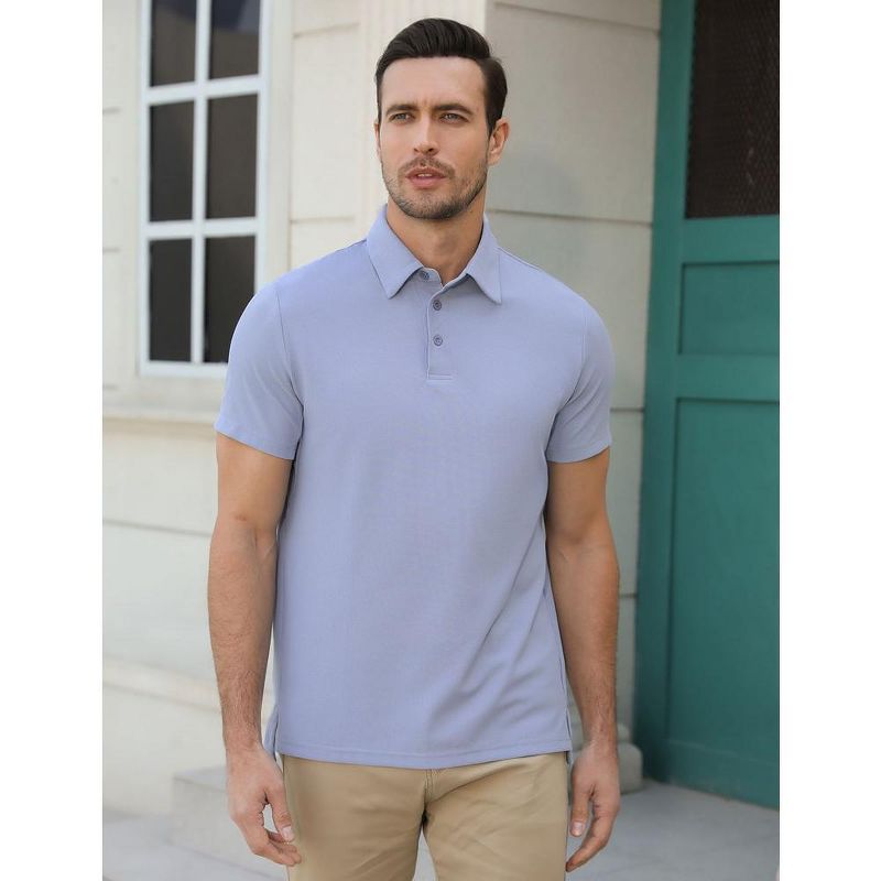 Polo Shirts for Men Short Sleeve Casual Business Sports Tennis Golf Shirts, 1 of 7