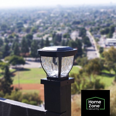 Black Solar LED Post Cap Lights with Rippled Glass, 2-Pack
