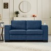 GDFStudio Evelina 67.7" Modern Rubberwood Upholstered Storage Loveseat with Cushions and Cup Holder - 2 of 4