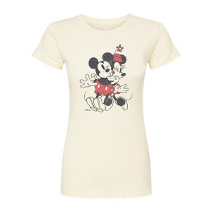 Women's - Disney - Mickey And Minnie Heart Fitted Graphic T-Shirt - 1 of 2