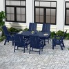 WestinTrends 7 Piece Outdoor Patio Dining Table and Modern Adirondack Armchair Set - 2 of 3