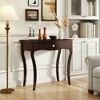 Resenkos Console Table - Single Drawer & Solid Wood Frame, Sturdy Accent Piece for Hallways, Living Rooms & Entryways, Espresso Brown - 3 of 4