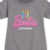 Girls' - Barbie - Let's Party Graphic Short Sleeve Fleece Dress - 2 of 4