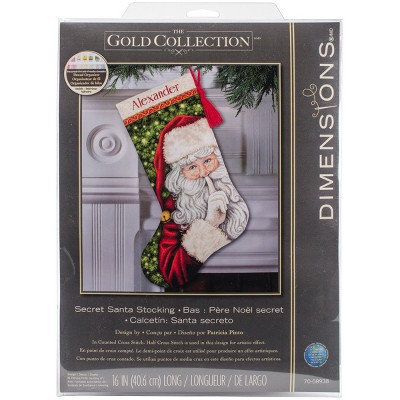 Dimensions Counted Cross Stitch Kit 16" Long-Secret Santa Stocking (14 Count)