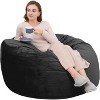4FT Velvet Bean Bag Chair with Shredded Foam, Large Bean Bag Couch with Removable Cover for Living Room, Bedroom, Dorm - 2 of 4