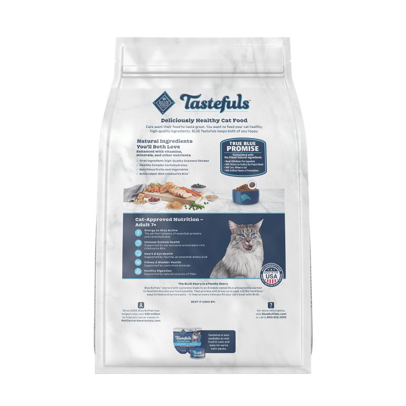 Blue Buffalo Tastefuls with Chicken Adult 7+ Natural Dry Cat Food , 2 of 12