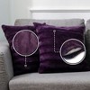 Cheer Collection Luxurious Faux Fur Throw Pillows Set of 2 - Purple (26" x 26") - 4 of 4