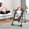Infans Convertible High Chair for Babies & Toddlers, Height Adjustable w/Recline & Footrest, Removable Double Tray, Portable with Wheels, Dark Gray - 4 of 4
