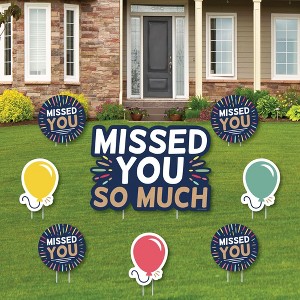 Big Dot of Happiness Miss You - Yard Sign and Outdoor Lawn Decorations - Welcome Back Yard Signs - Set of 8 - 1 of 4