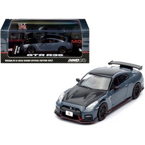2022 Nissan GT-R (R35) Nismo Special Edition RHD Stealth Gray with Carbon Top and Hood 1/64 Diecast Model Car by Inno Models - 1 of 3