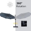 PURPLE LEAF Cantilever Umbrella Round Outdoor Patio Umbrella Aluminum Umbrella with 360°Rotation Adjustable Umbrella With Base - 4 of 4