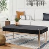 LuxenHome 46" W Black Wood Veneer and Gold Metal Coffee Table. - 3 of 4