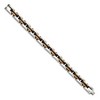 Black Bow Jewelry Men's 12mm Stainless Steel Tri-Color Panther Link Bracelet, 8.5 Inch - 2 of 4