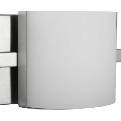 Brushed Nickel 3-Light LED Bath Vanity with Etched Glass Shades