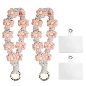 Unique Bargains Cotton Lanyard Handmade Multi-Purpose Phone Wrist Straps 2 Pcs 7 Inch - 1 of 4