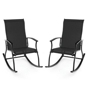 Resenkos Patio Dining Chairs, Patio Kitchen Chairs,2 Piece Patio Dining Chairs Large Outdoor Chairs with Breathable Seat and Metal Frame-Brown - 1 of 4