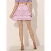 INSPIRE CHIC Women's Layered Ruffle Hem Elastic Waist A-Line Skater Floral Mini Skirt - 4 of 4