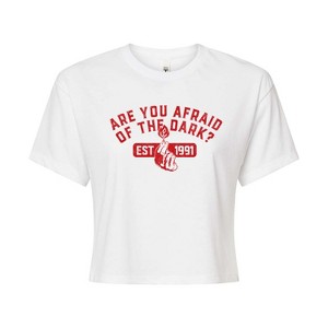 Women's - Are You Afraid of the Dark - Red Match Logo Cropped Graphic T-Shirt - 1 of 4
