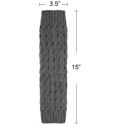 Wrapables Women's Cable Knit Leg Warmers, Gray - image 4