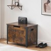 Whizmax Storage Chest, Wooden Storage Bench, Entryway Shoes Bench with 2 Safety Hinges, Retro Storage Trunk for Living Room, Bedroom, Brown - 2 of 4