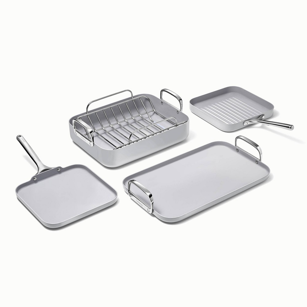 Photos - Pan Caraway Home 5pc Nonstick Square Cookware Set Gray