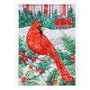 Evergreen Garden Flag Cardinal Holiday Farmhouse  Moire Double Sided Indoor Outdoor Decor 18" x 12.5" - 2 of 2