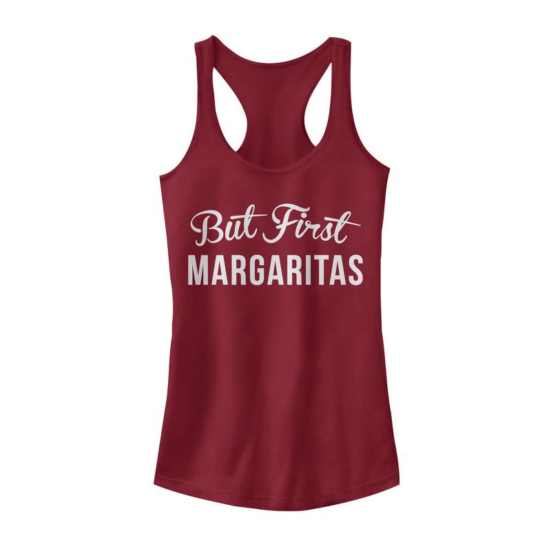 CHIN UP But First Margaritas Racerback Tank Top, 1 of 4