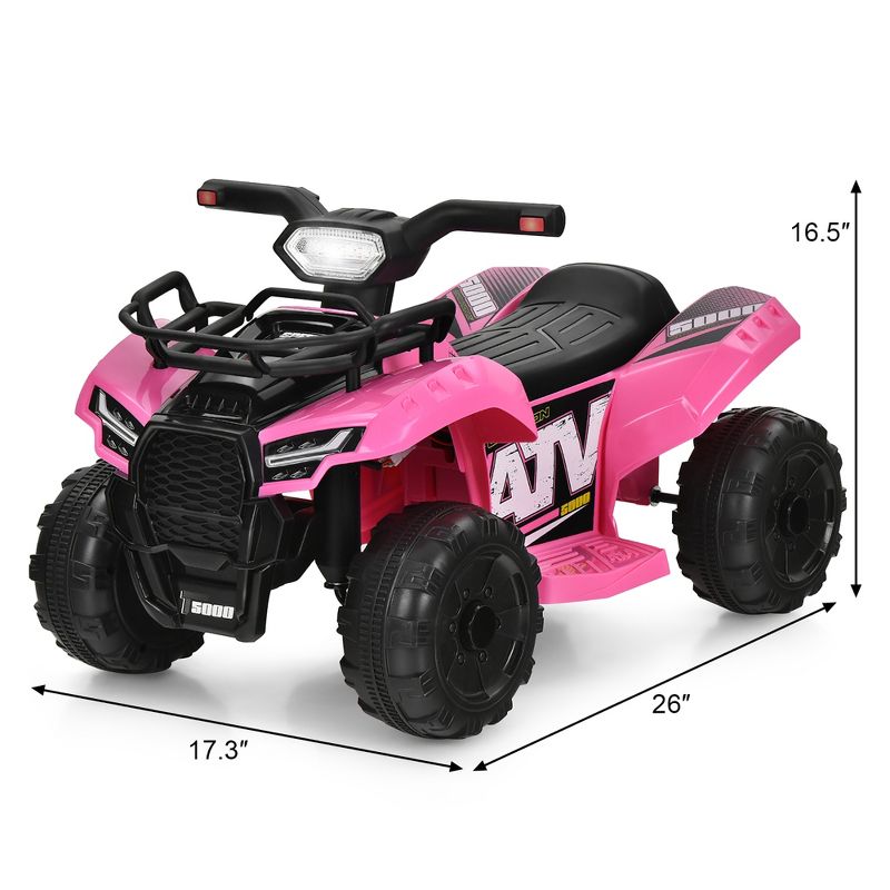 Costway 6V Kids ATV Quad Electric Ride On Car Toy Toddler with LED Light MP3, 3 of 11