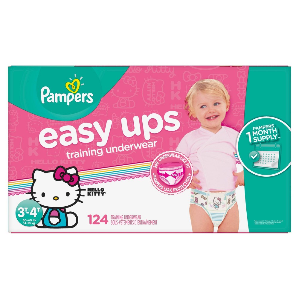 Pampers Easy Ups Training Underwear for Girls, 3T-4T (30-40 lbs