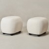 KINWELL Linen Blend Upholstered Ottoman Footrest, Textured Weave Entryway Footstool, Set of 2 - 4 of 4