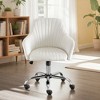 PDTEND Modern Velvet Office Chair with Adjustable Height and Rolling Casters - 2 of 4
